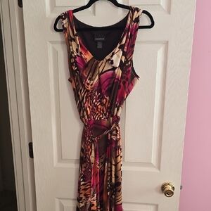 Lane Bryant Vibrant Pink and Brown Maxi Dress
